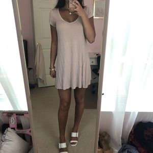 Light Pink Cutout back T-shirt Dress